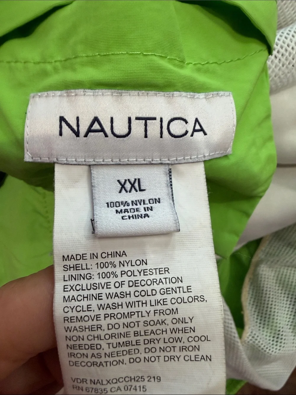 Nautica Lime Green, Navy & White Colorblock Swim Shorts